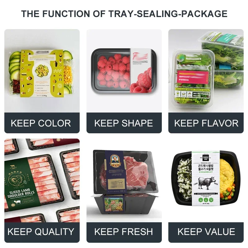 For Food Meat Fruit Vege  s  Stainless Steel Fast Ready Tray Sealing Machine Plastic Trays Packer Fruit Tray Sealer Packing