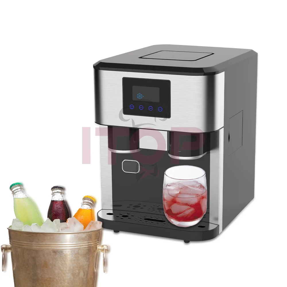 16kg Small Ice Cube Maker Portable Countertop Automatic Electric Ice Cube Making Machine Self- Cleaning Function Office use