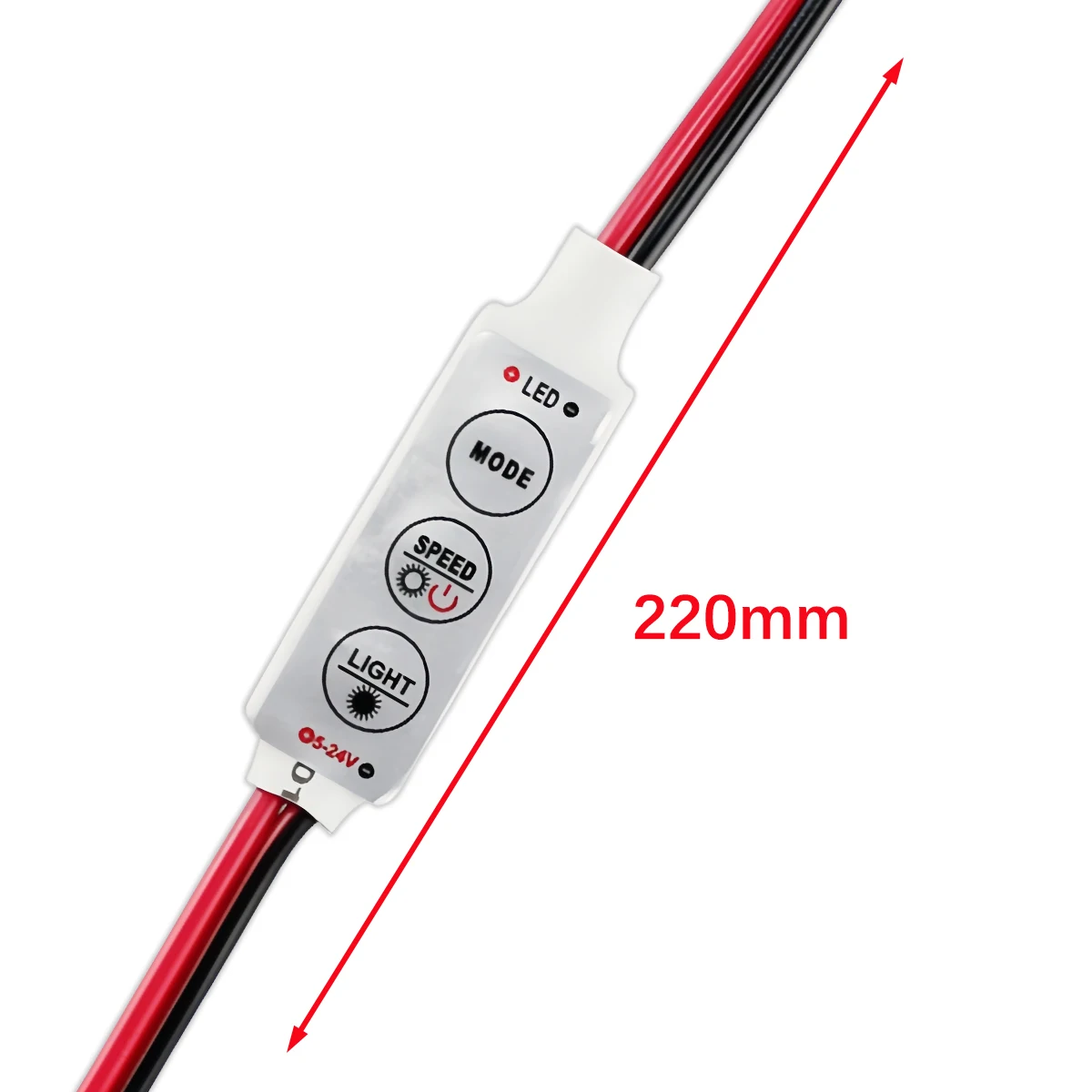 Controller LED monocolore per carichi pesanti - Dimmer a 3 pulsanti per strisce 5050 con effetti dinamici