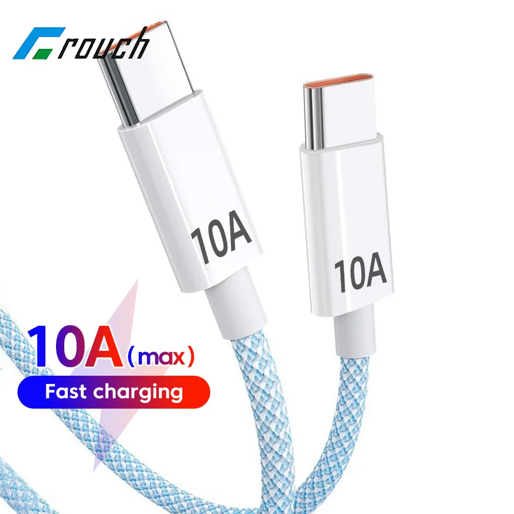 10A Fast Charging Data Cable Dual Type C To USB Type C Cable For iphone 15 16 Samsung Huawei Quick Charge Cord Transfer Wire