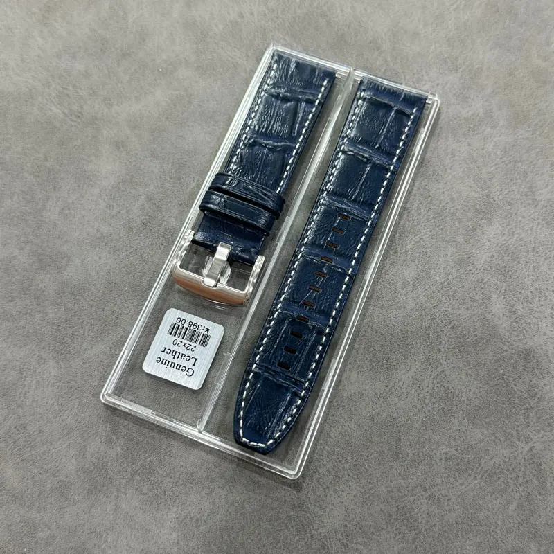 FUYIJIA cinturino da uomo in pelle di vacchetta con motivo coccodrillo personalizzato a sgancio rapido cinturino da 22 mm cinturini con fibbia ad ardiglione in acciaio inossidabile 316L