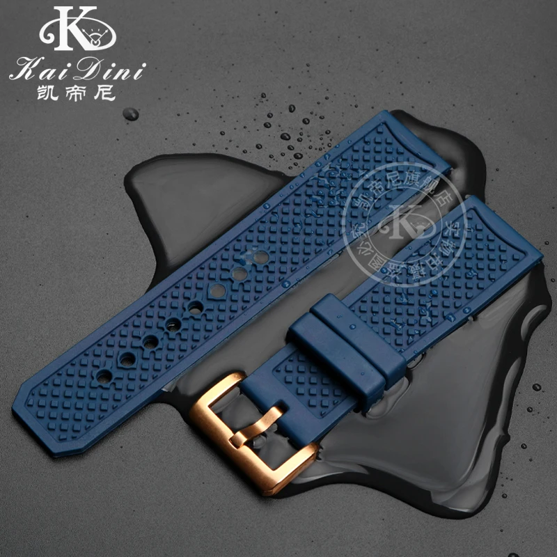 High Quality FluoroRubber Silicone Watch Band Waterproof Replace For Cartier Strap CALIBRE W7100055/WGCA0010 WSCA0006 Bracelet