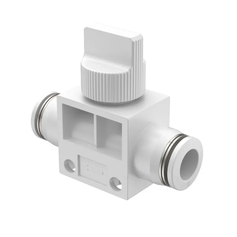 Pneumatic manual on/off hand valve HVFF - 04-06-08 - 10 - 12MM tracheal quick connector through pipe valve