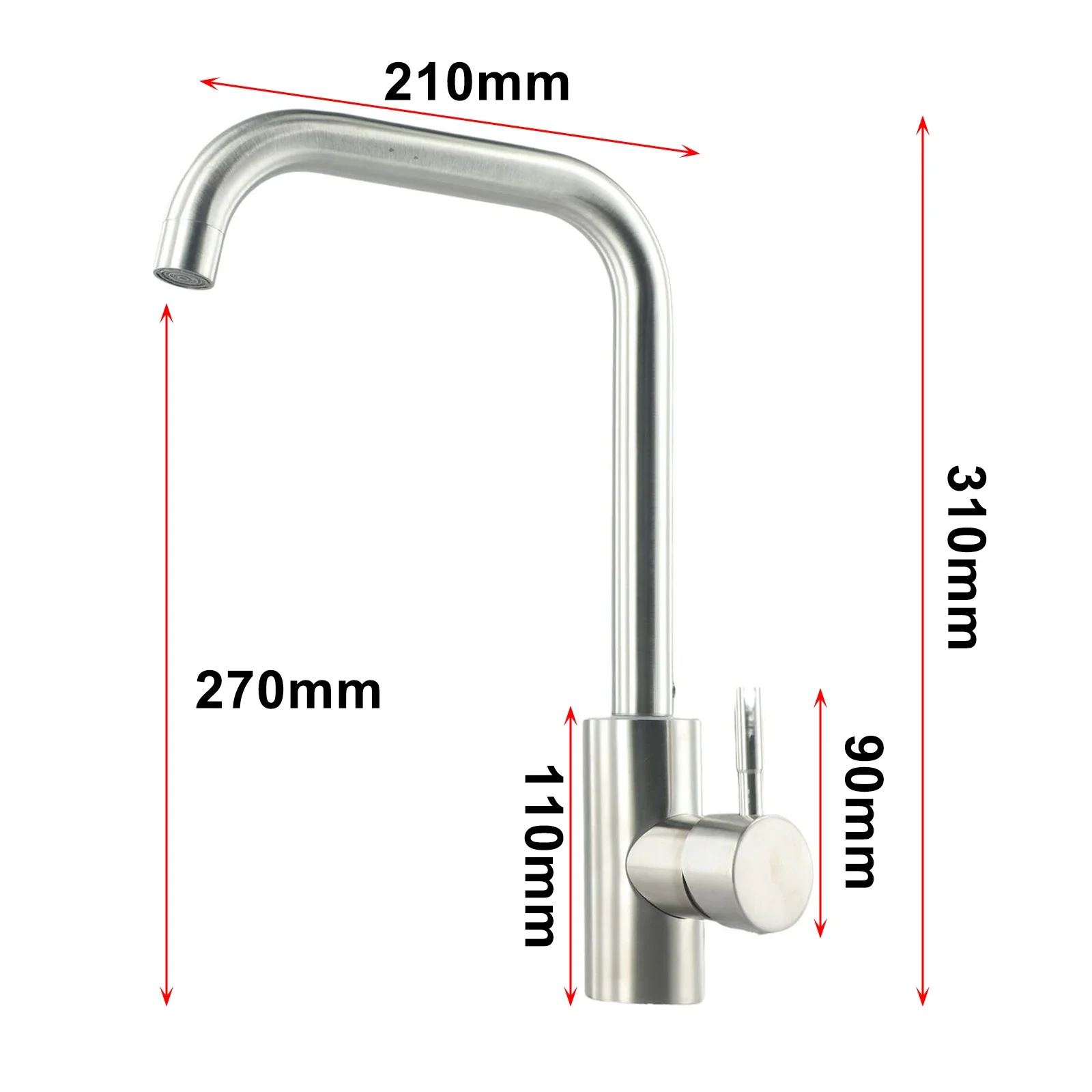 304 Stainless Steel Kitchen Faucets Hot Cold Water Mixer Single Handle Pull Out Sink Faucets Deck Mounted Water Taps