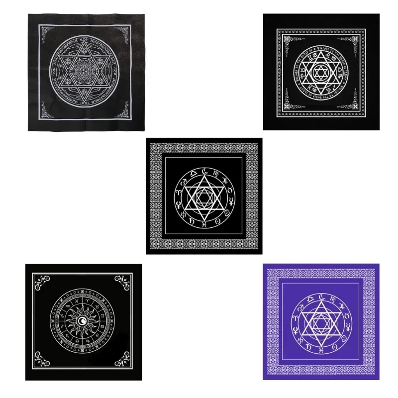 50*50cm Non-woven Tarots Tablecloth Rune Divination Altar Patch Tarots Table Cover Board Game Textiles Black/Purple