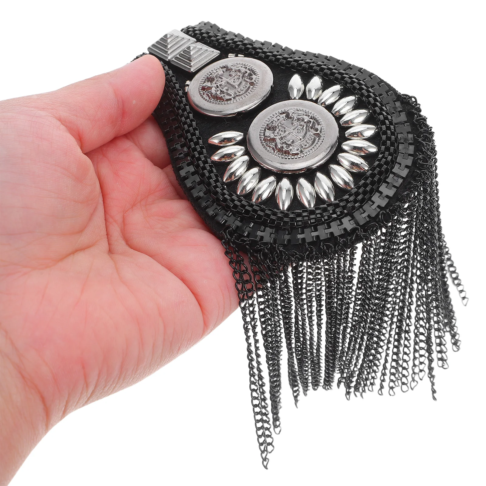

2pcs Tassel Epaulettes Chain Shoulder Boards For Jackets Uniforms Party Festival Outfit Decoration Fashionable Fringe Trim