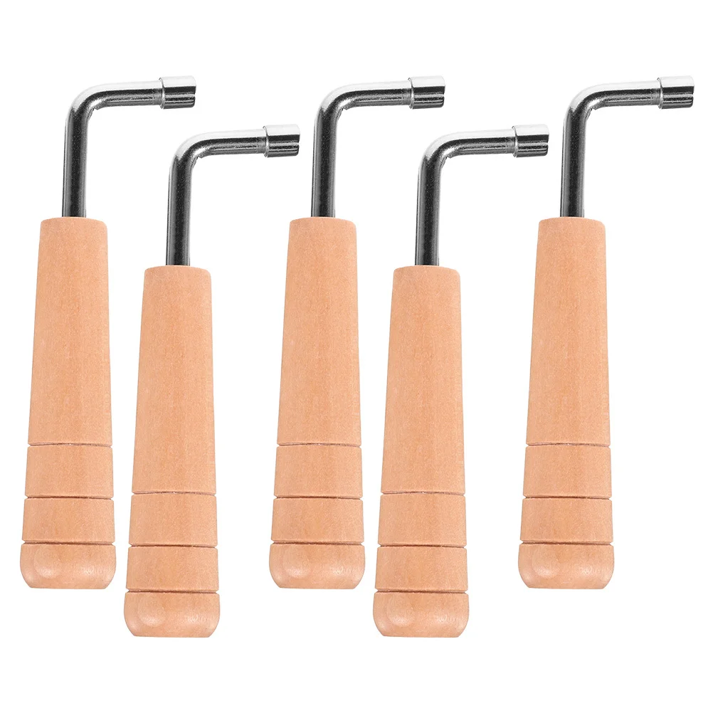 

5Pcs Stringed Instruments Tuning Wrench Smooth Operation with Wooden Handle for Lyre Harp Precise Tone Control