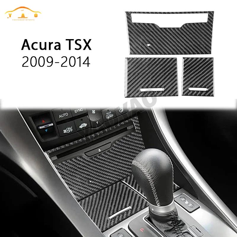 

Real Carbon Fiber Sticker For Acura TSX 2009-2014 Center Control Ashtray Storage Panel Cover Car Accessories Interior Decorative