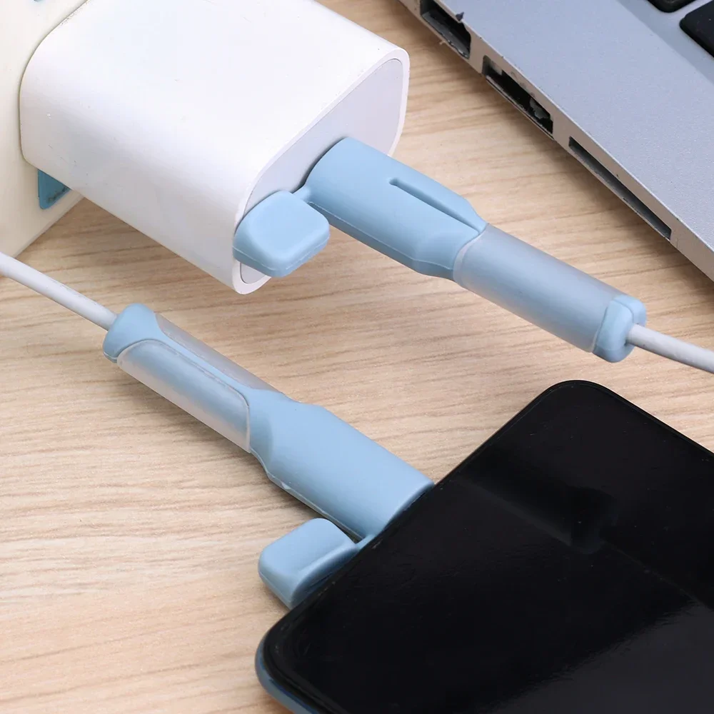 For IOS/Micro USB/Type C Charging Cable Winder Soft Silicone Protective Cover Data Cord Anti-fracture Protector Sleeve