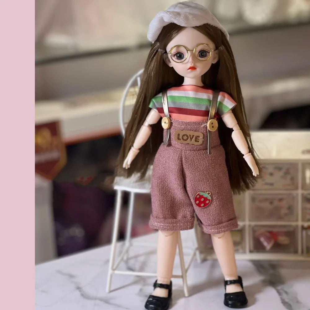 

Movable Big Eyes Princess BJD Korean Makeup Look Thick Hair 30cm Bjd Safe Plastic Sweet 1/6 BJD Mini Girl Children