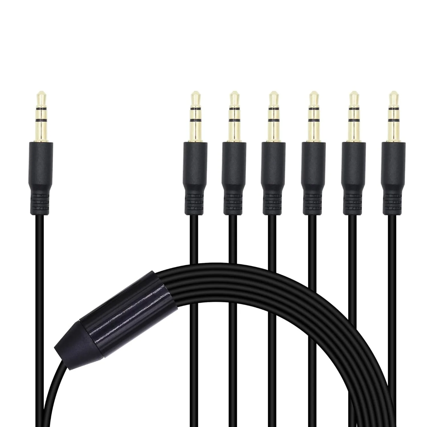 

3.5mm 1 to 6 Way Audio Splitter Cable 0.5m Gold Plated Stereo TRS Male to 6 Male Jack Adapter for PC Laptop Earphones Speakers