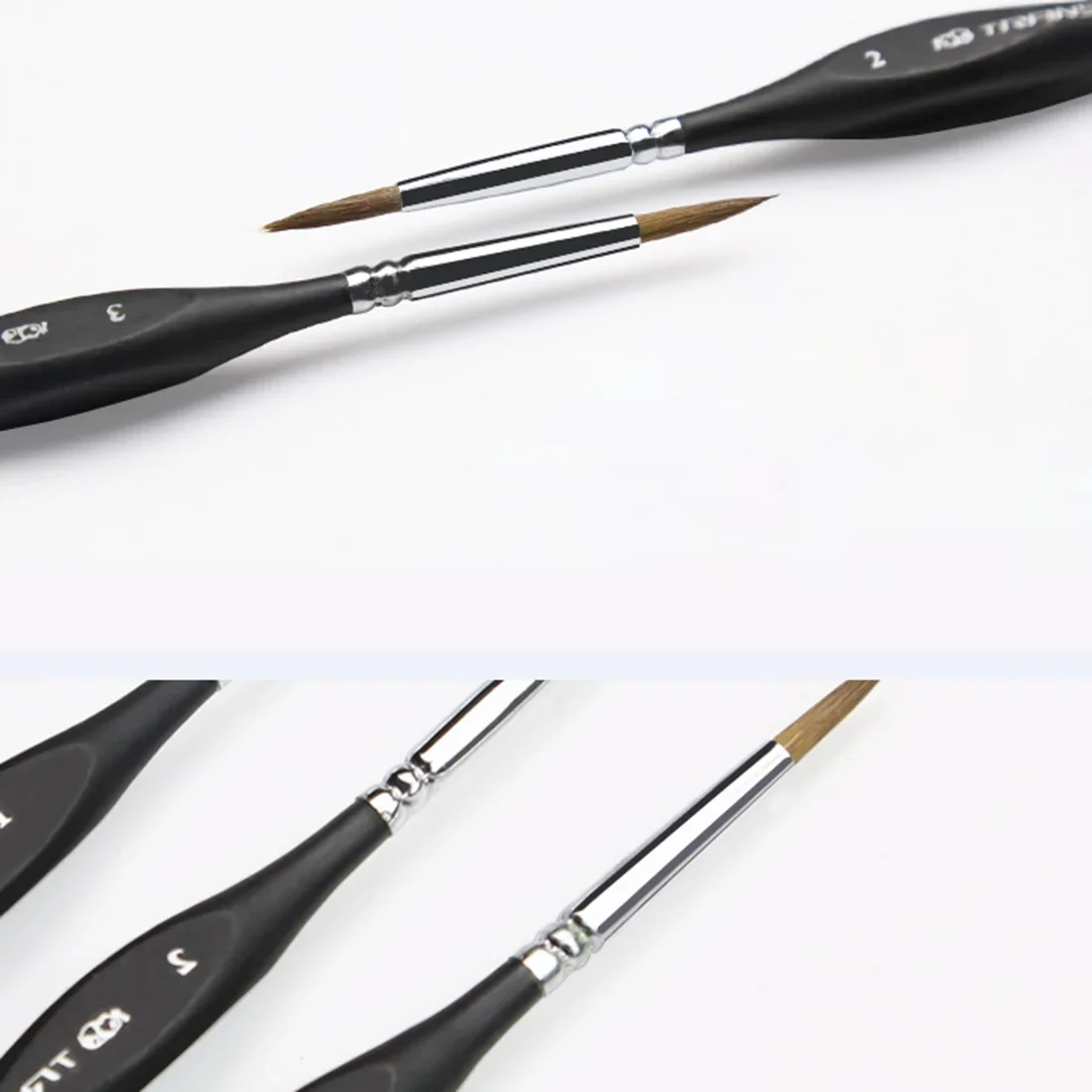 6Pcs 늑대 머리 미니어처 페인트 브러쉬 세트 좋은 자세히 및 바위 그림 모델 숫자 용품 모델 구축 도구