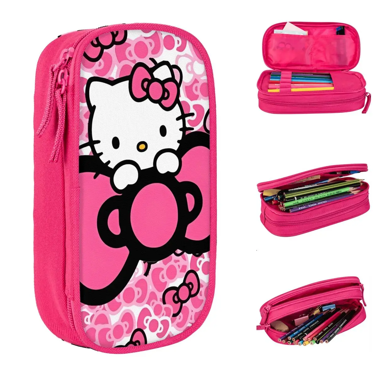 

Fashion Hello Kitty Pencil Case Pencilcases Pen Box for Student Large Storage Pencil Bags Students School Zipper Stationery