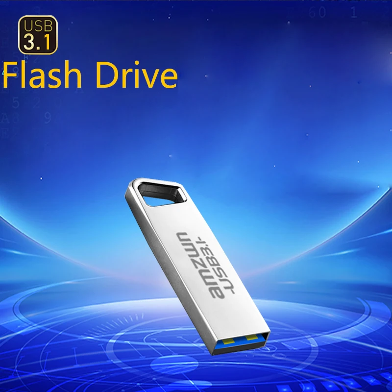 Unidad Flash USB3.1 de Metal, 8GB, 16GB, 32GB, 64GB, memoria de alta velocidad, disco U, 128GB, resistente al agua, regalo, llave de palo de metal