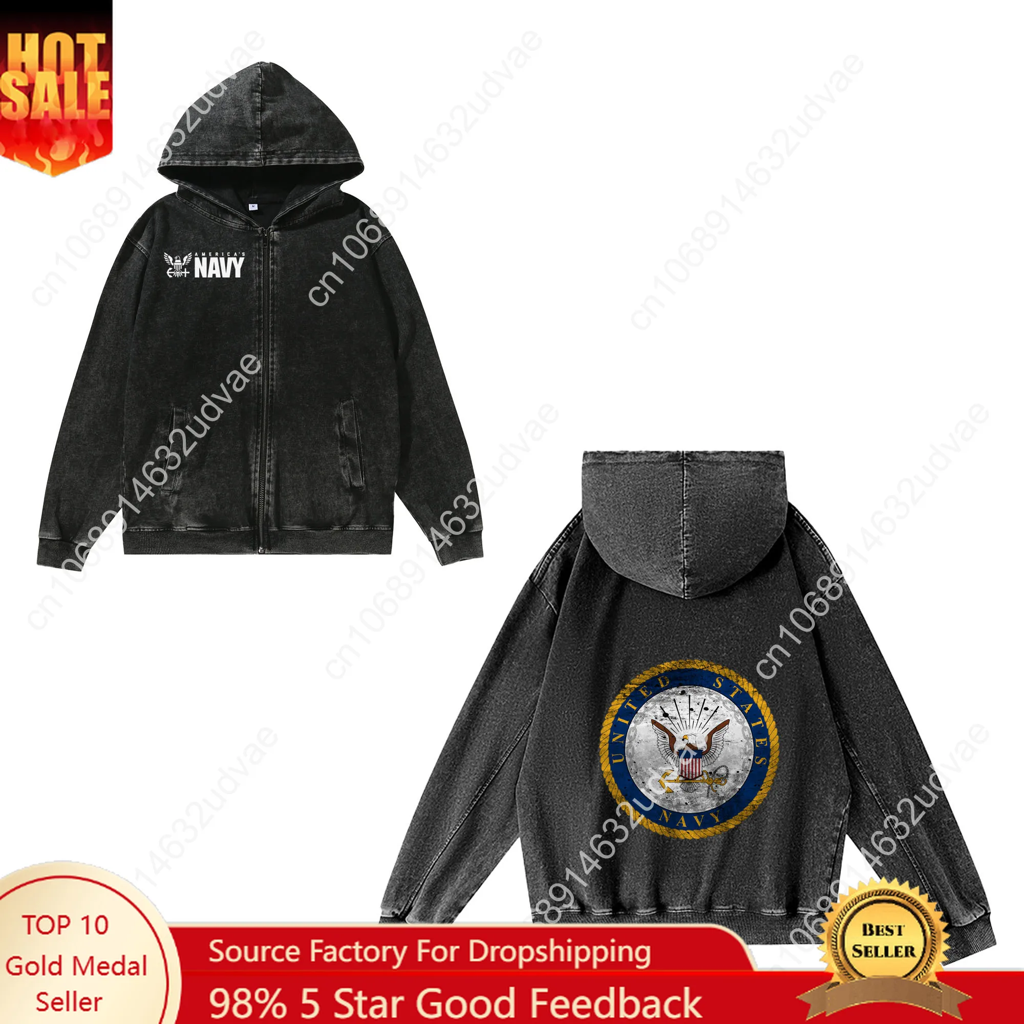 United States Navy Hoodies Retro Hooded Sweatshirt Man Woman Teenager Vintage Pullover Sweat Shirt with Pocket Customized Tops