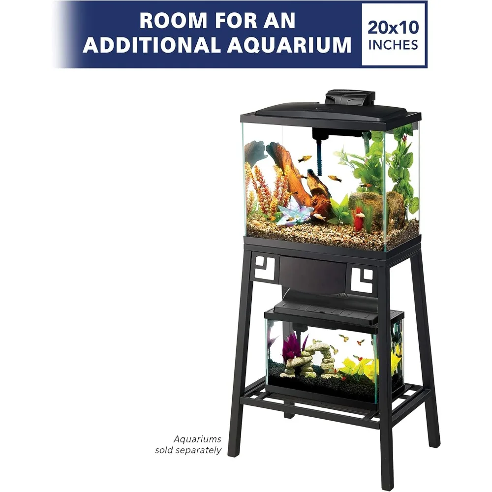 حامل حوض سمك معدني سعة 10 جالون، 20 لتر × 10 عرض × 28.25 ارتفاع #2