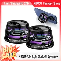 XIKCU G200 Portable Bluetooth Speaker RGB Lighting Magnetic Speaker BT5.0 Mini Sound Box 7 Hours Playback Phone Holder