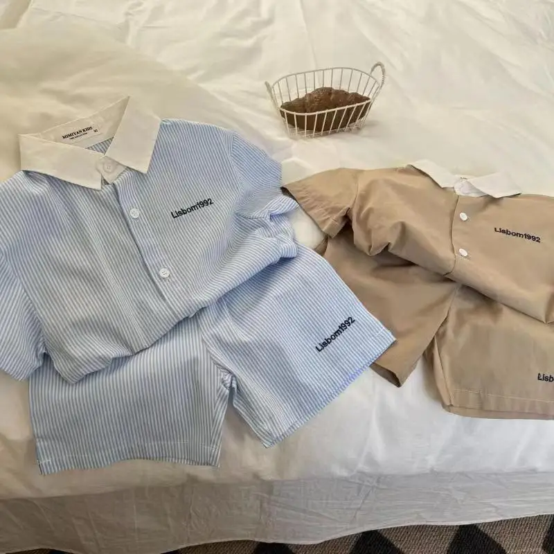 Conjunto deportivo de verano para niños, Top de manga corta informal, pantalones cortos geniales para bebés, conjunto informal de dos piezas, 2023