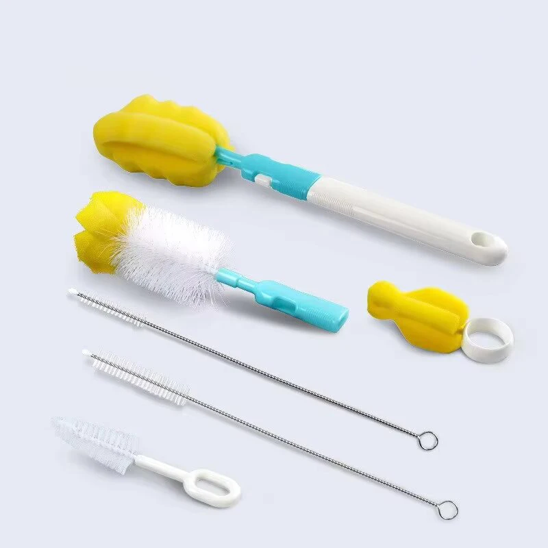 Baby Bottle Brush Universal Milk Drink Bottle Cleaning Brushes Set No Dead Corner Kids Cup Bowl Cleaning Coffee Cup Brush Tools
