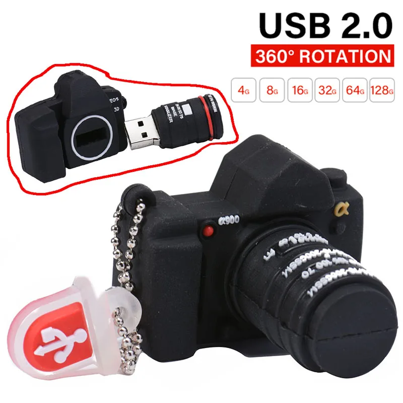 

Camera USB 2.0 Flash Drive 128GB Pen Drive Large Capacity Memory Stick 64GB 32GB Custom Logo U Disk Pendrive Photography Gift
