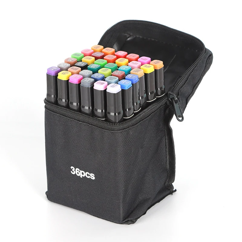24-168 kleuren Dual Tip Art Markers Set, alcoholmarkeringen voor volwassen studenten, professionele schetspennen voor tekenen/schetsen/manga