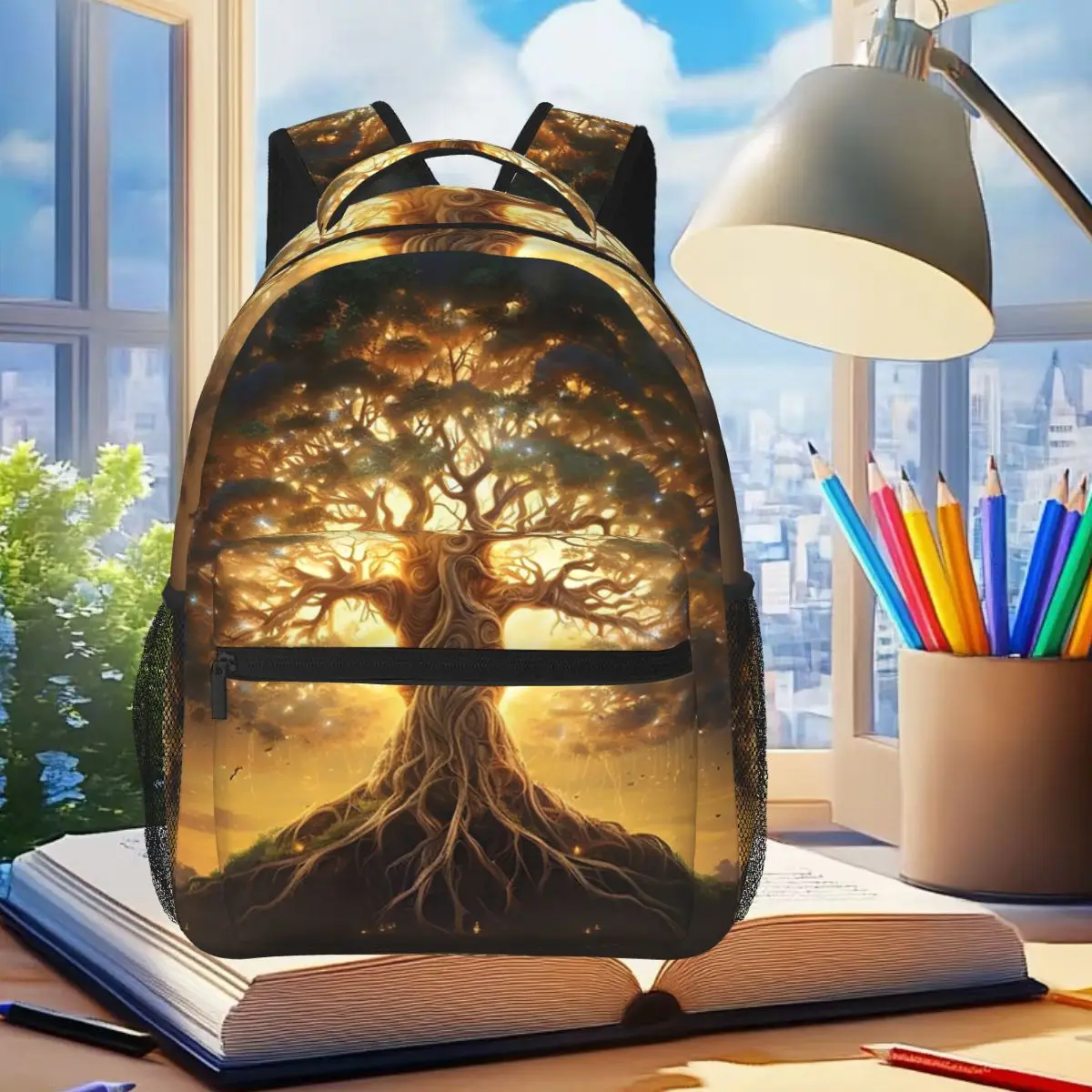 

Great Tree Of Life Digital Print Backpack Student Boys Girls BookBag Children School Bag Laptop Shoulder Bags for Men Women