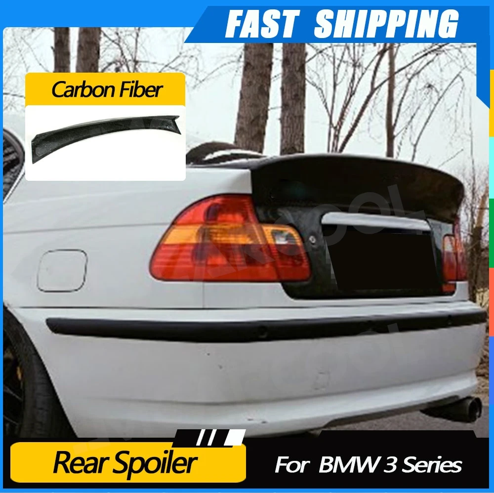 

Carbon Fiber Rear Trunk Boot Wing Spoiler For BMW 3 Series E46 1999-2006 Rear Spoiler FRP Car Body Kits Decoration Accessories