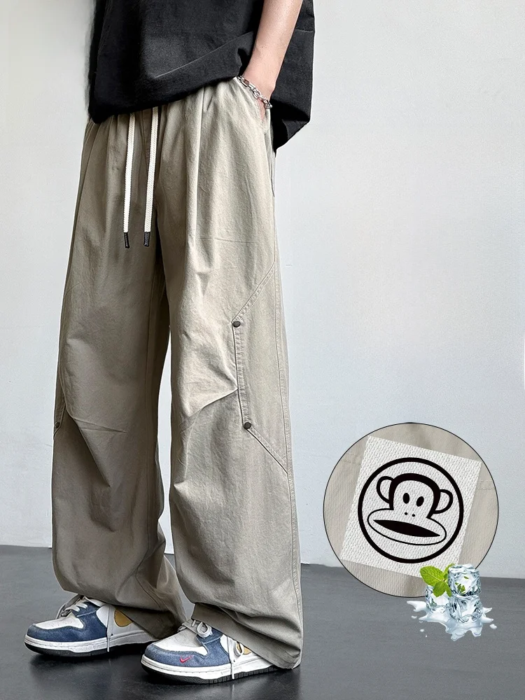 

PaulFrank American Sle Men's Casual Pants Lightweight Breathable Retro Paratrooper Straight Leg Workwear Trousers