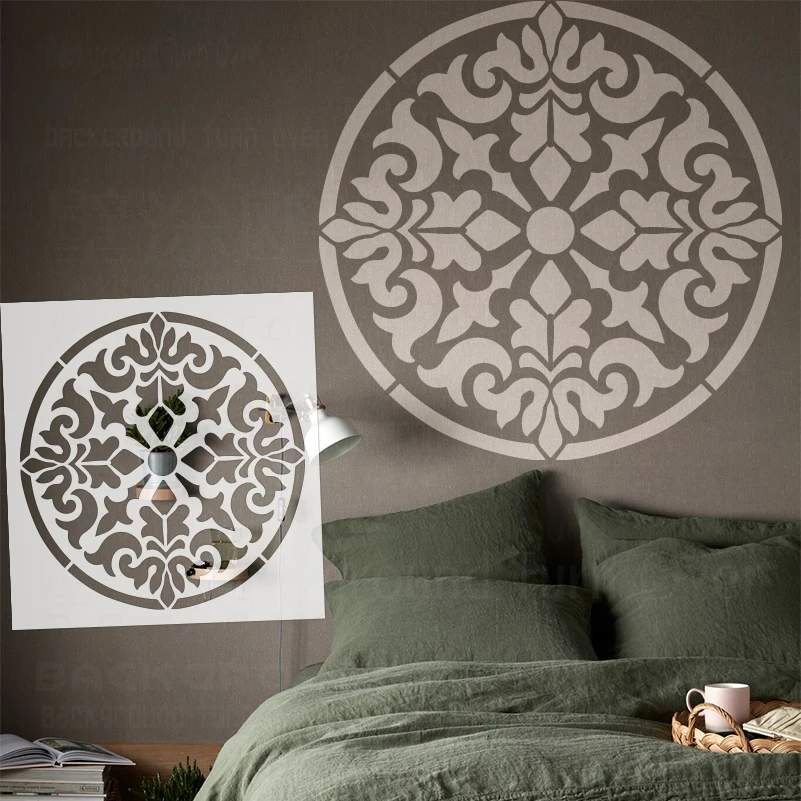 40cm - 80cm Stencil For Painting Decor Wall Template To Paint Furniture Makers Decorative Plaster Round Flower Mandala S317