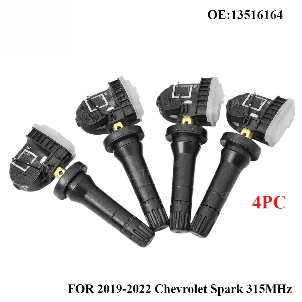 

13516164 4PCS TPMS SENSOR New 13598771 13598772 FOR 2019-2022 Chevrolet Spark 315MHz 23445327 TIRE AIR PRESSURE SENSOR