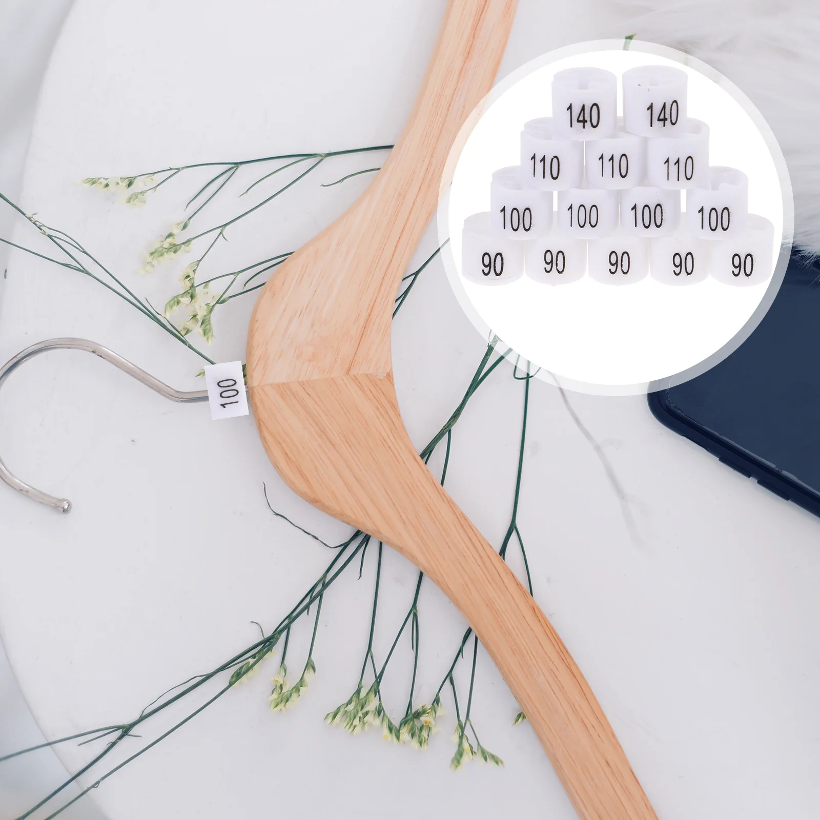 

100Pcs Clothes Number Size Markers Plastic Hanger Size Indicators Clear Coding Circles for Clothing Organization Shop Garment