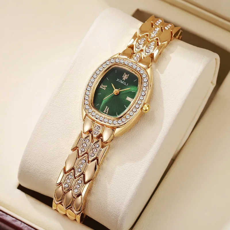 

Новые брендовые женские кварцевые часы с бриллиантами, женские браслеты в форме бочонка, наручные часы, подарки, дропшиппинг, Reloj De Mujer