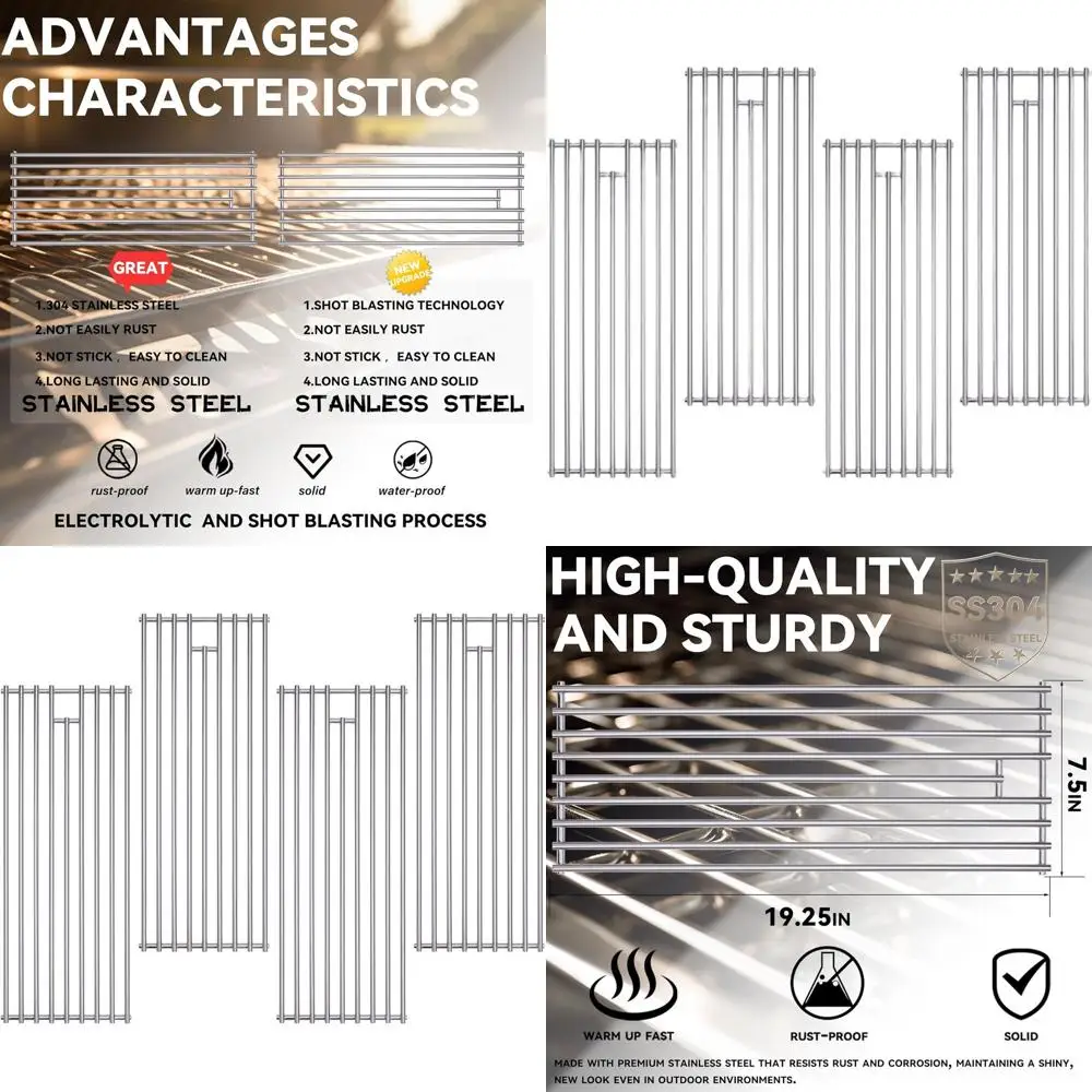 

7mm Stainless Steel BBQ Grill Grates Replacement Parts for 7 Burner Premium Grills