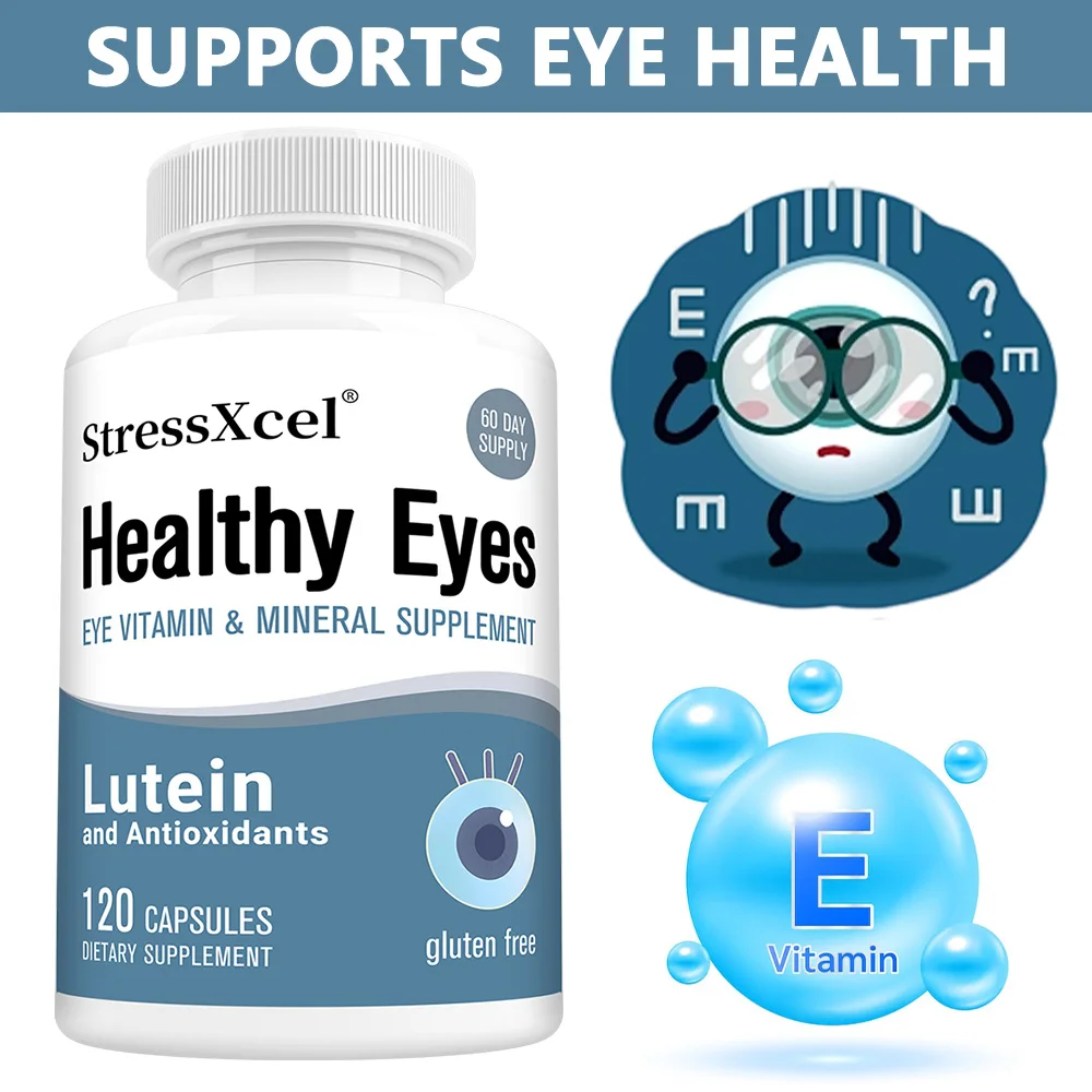 Lutein Eye Supplement with Vitamins, Macular Health, Dry Eye Relief, Blue Light Protection, Eye Strain & Night Vision Support