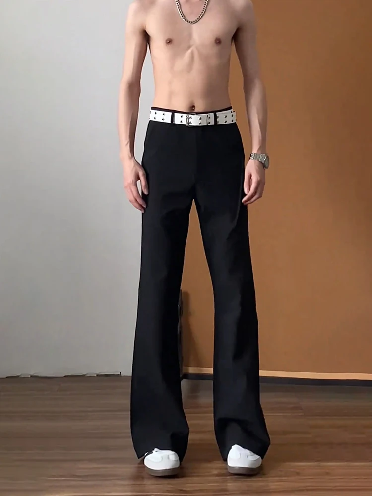 

Bla Straight Leg Micro Flared Men's Trousers Summer High-End Drapey Knife Long Pants Cleanfit Casual Suit Pants