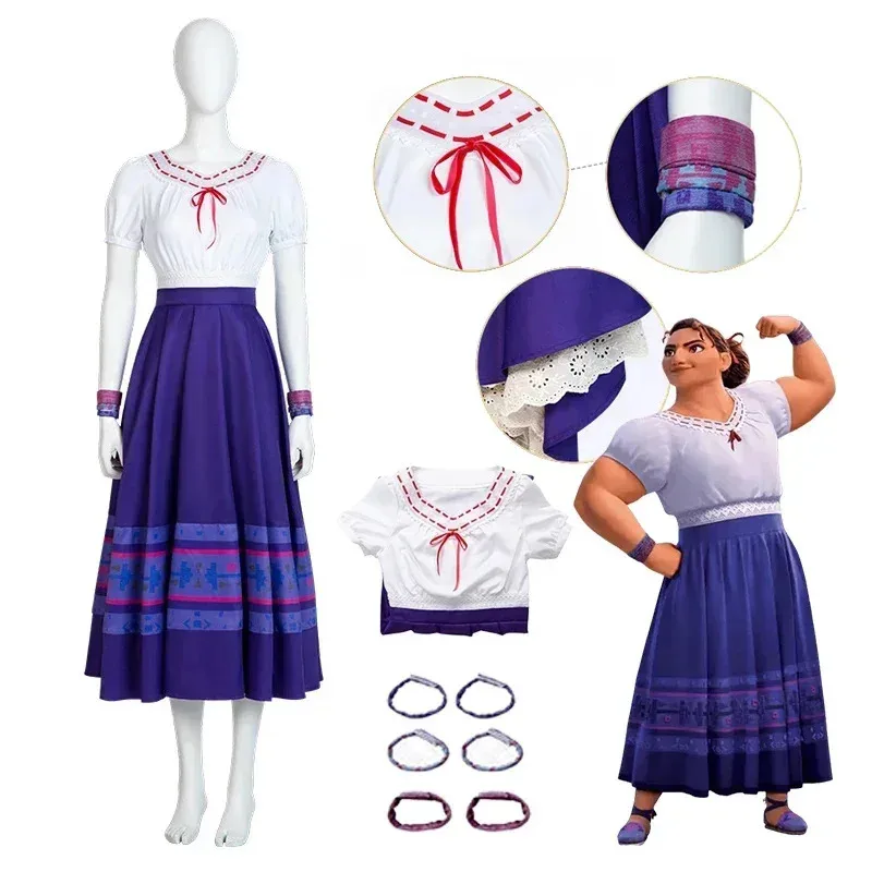 111 www Halloween Encanto Madrigal Traje Vestido para Mulheres Luisa Cosplay Vestidos de Princesa Roupas Hallowee