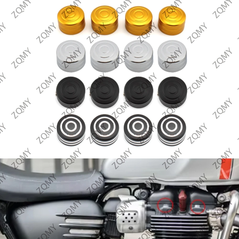 4pcs Motorcycle Spark Plug Cover Engine Screws Nut For Triumph Bonneville T120 Black Thruxton R Street Twin Cup Scrambler