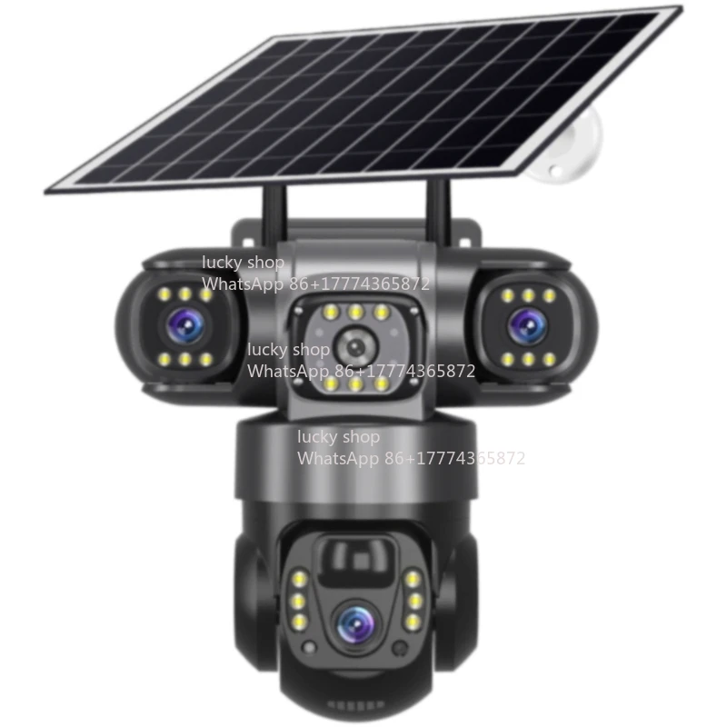 New 4G Solar Real Triple Lens Triple Screen Camera