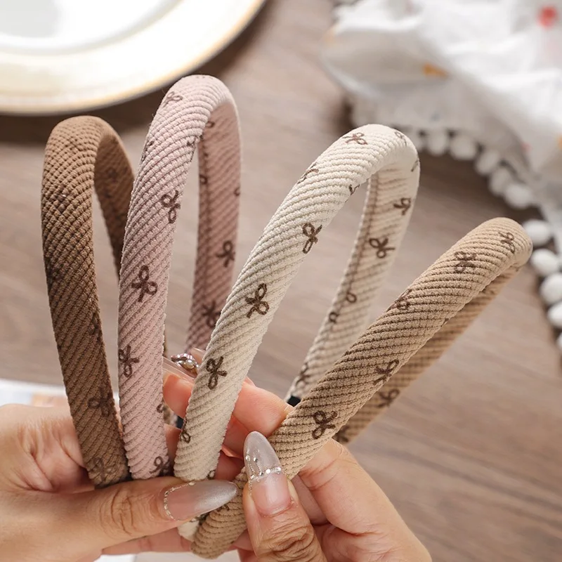 

Простая повязка на голову с бантиком кофейного цвета и объемным темпераментом для девочек, высококачественная повязка на голову в клетку.