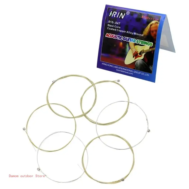 

Pack of 6pcs Acoustic Guitar Practice Part Professional 6 Strings Folk Guitar String Steel Guitar Strings Wound Set