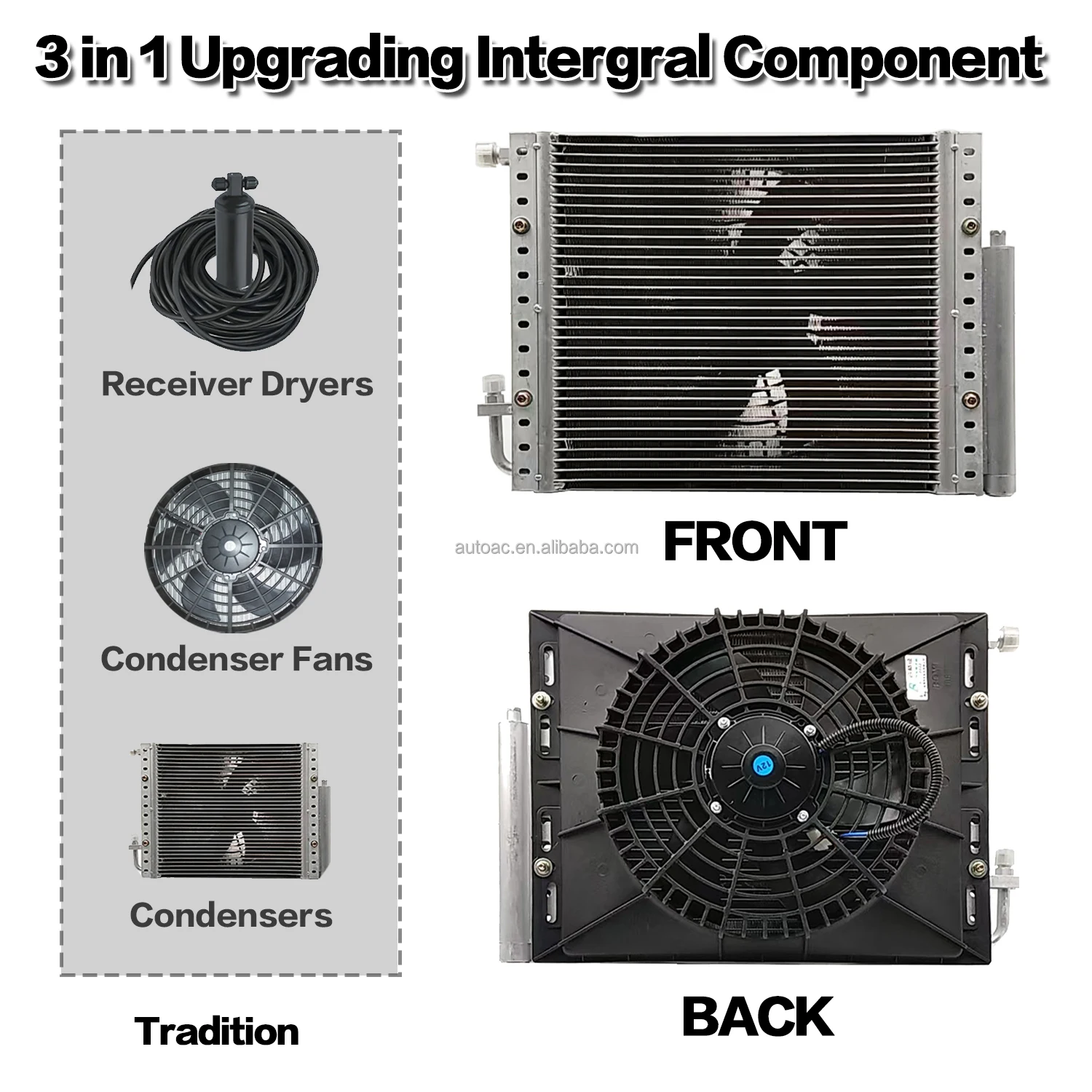 نظام مكيف هواء يعمل بالتيار المتردد التلقائي BEU-404 وحدة تبخير تحت الداش للسيارات المعدلة العتيقة 24 فولت حافلة ضاغط سبليت جديدة R134A #4