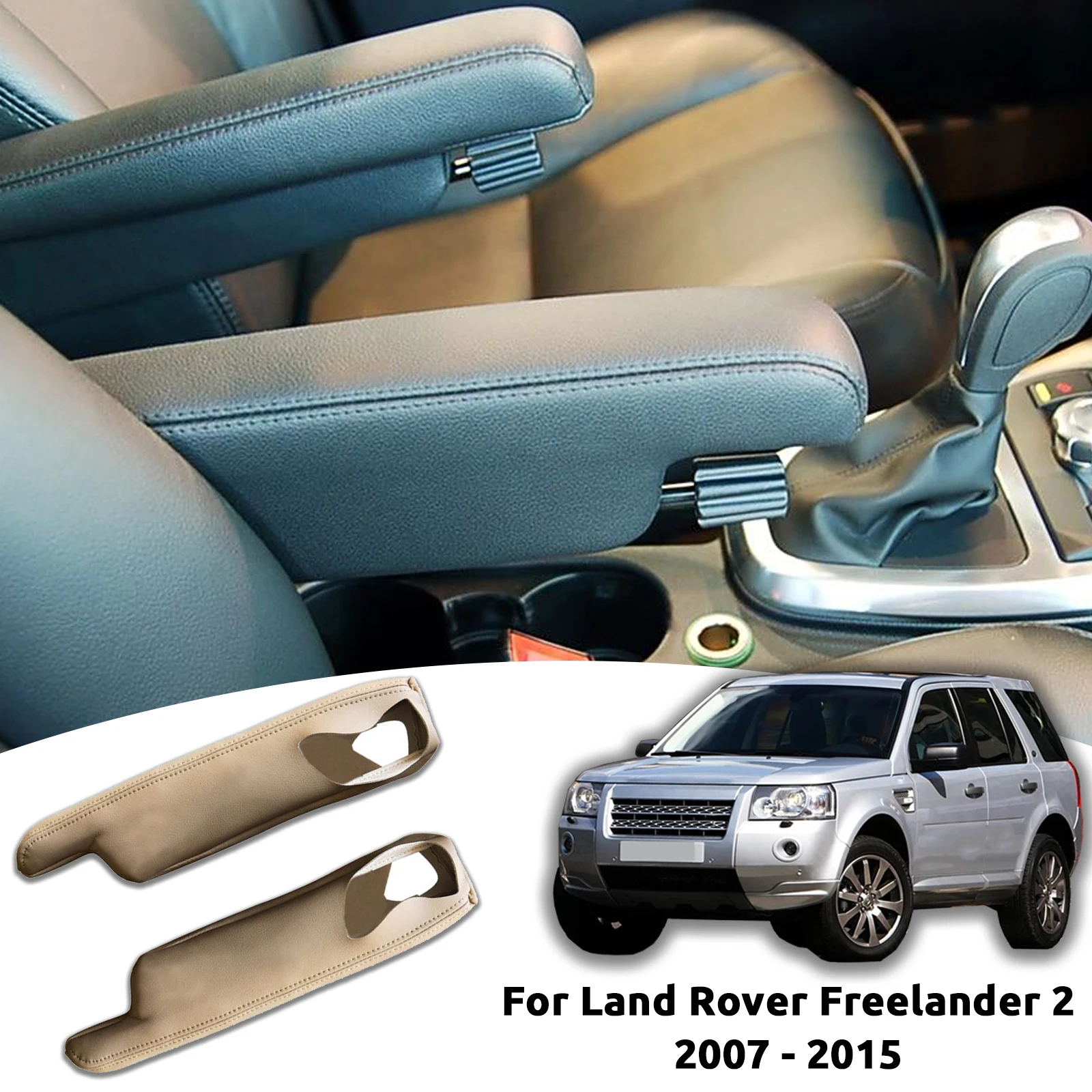 2 PCS For Land Rover Freelander 2 2007 2008 2009-2015 Car Side Seat Armrest Cover Microfiber Leather Original Curve Replication