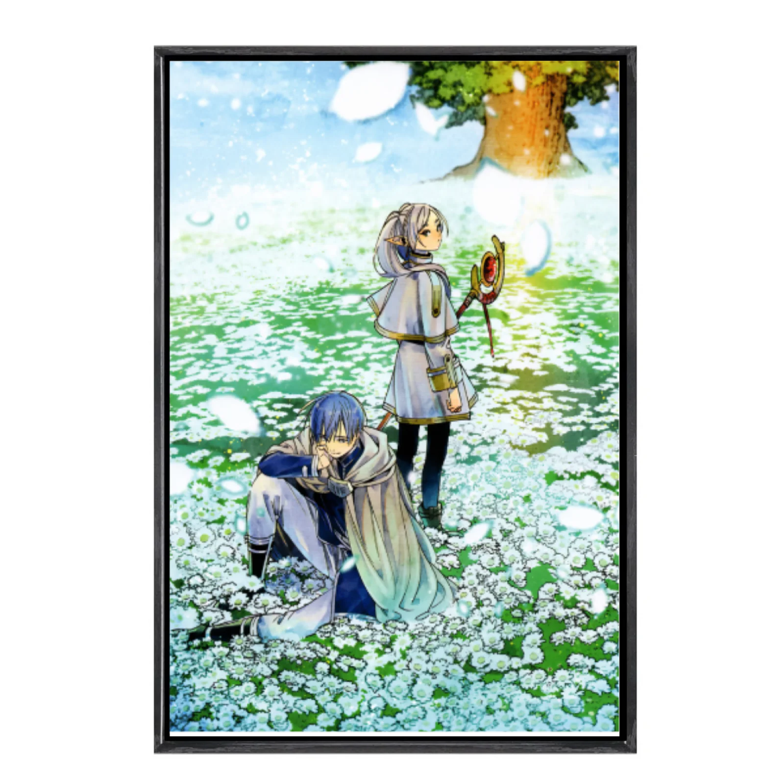 

Японская манга, многоразмерный холст, постер в двойной рамке, настенное искусство, Frieren, домашний декор для гостиной, спальни