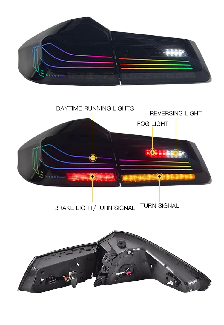 MJ Durable Tail Lamp Assembly for BMW 5 Series M5 Style 2018-2020 G30 G38 New Condition Rear Light Upgrade Taillights