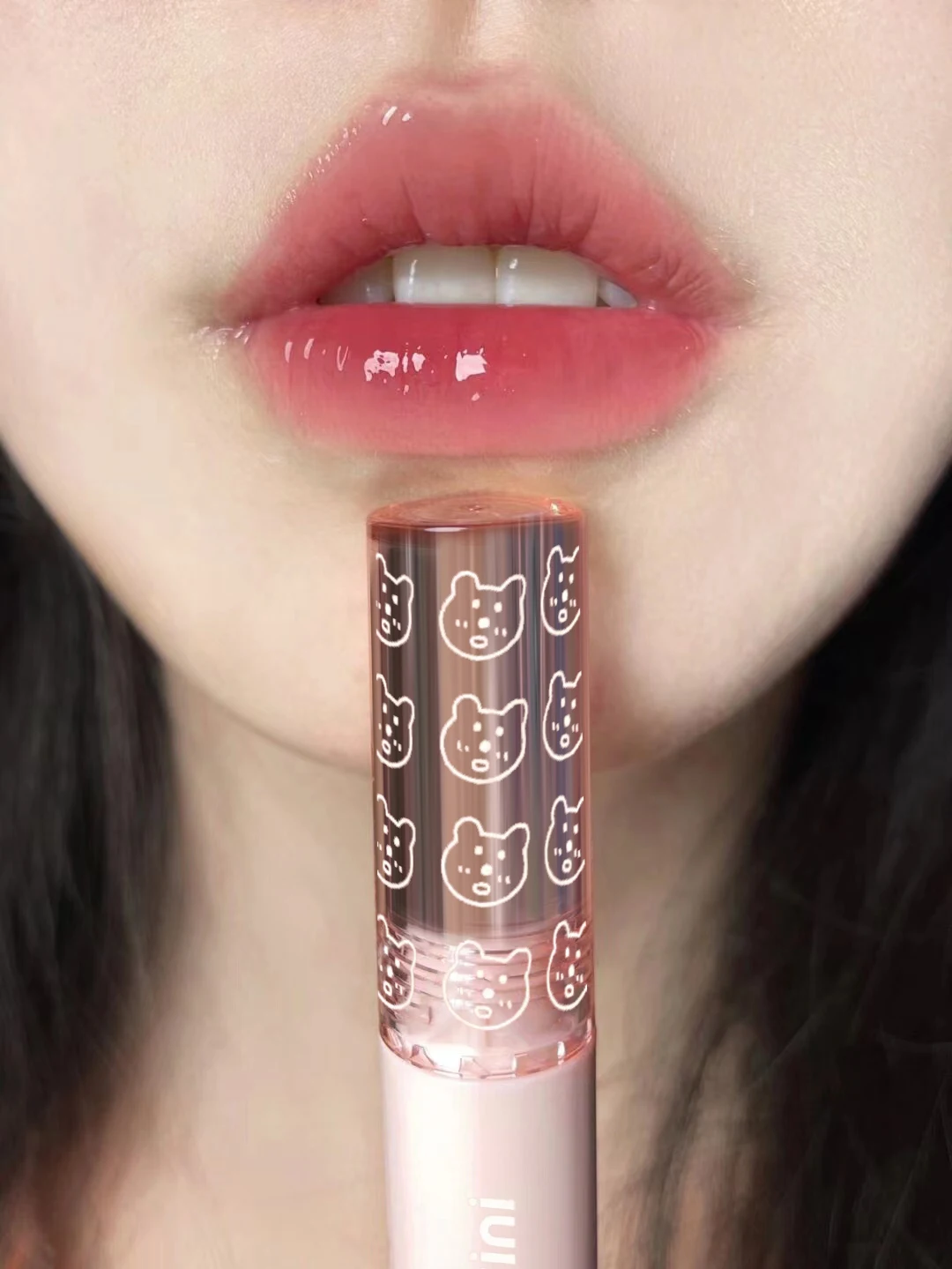 チェリーピンク防水ミラー仕上げウォーターリップグロスヌードブラウンクリアティントガラスリップオイルリキッドメイクアップ、輝く唇へ