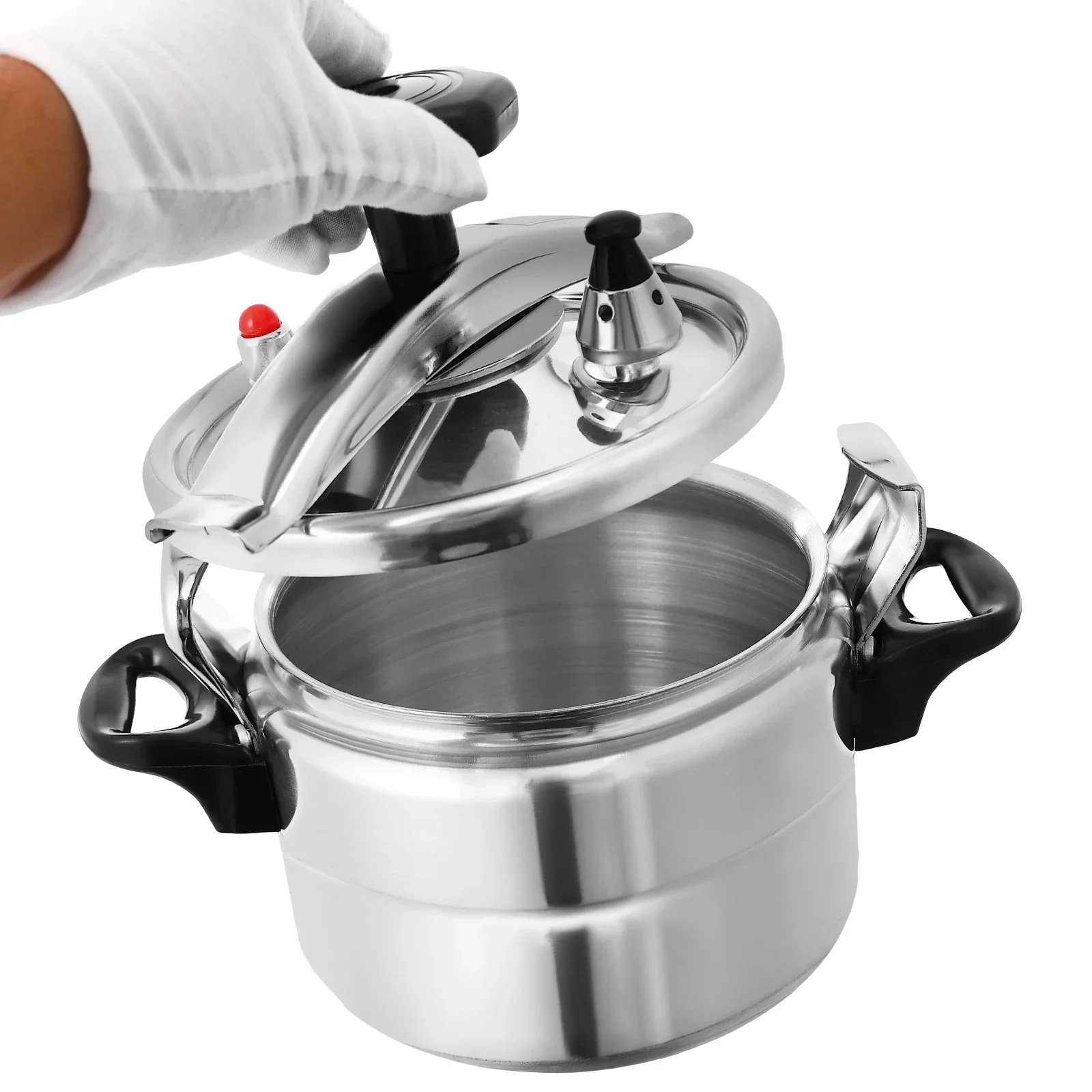 3L Mini Pressure Cooker, Aluminum Alloy Pot Lightweight& Portable Flat Bottom Pot Family Small Pressure Cooker with Two Handles
