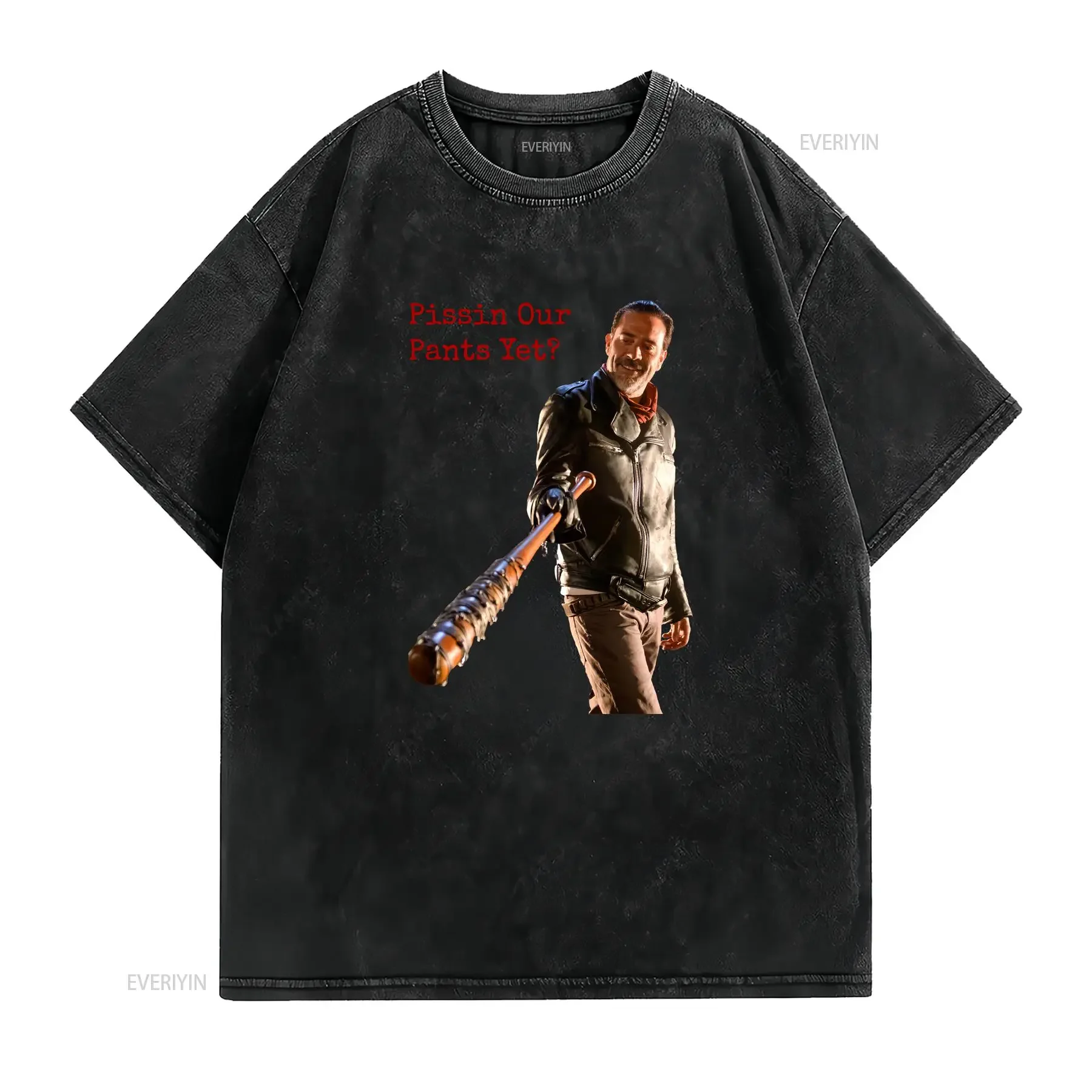 Negan Pissin Our Pants Yet Walking Dead T Shirt Jeffrey Dean Morgan Novelty long or short sleeves vintage Washed Breathable