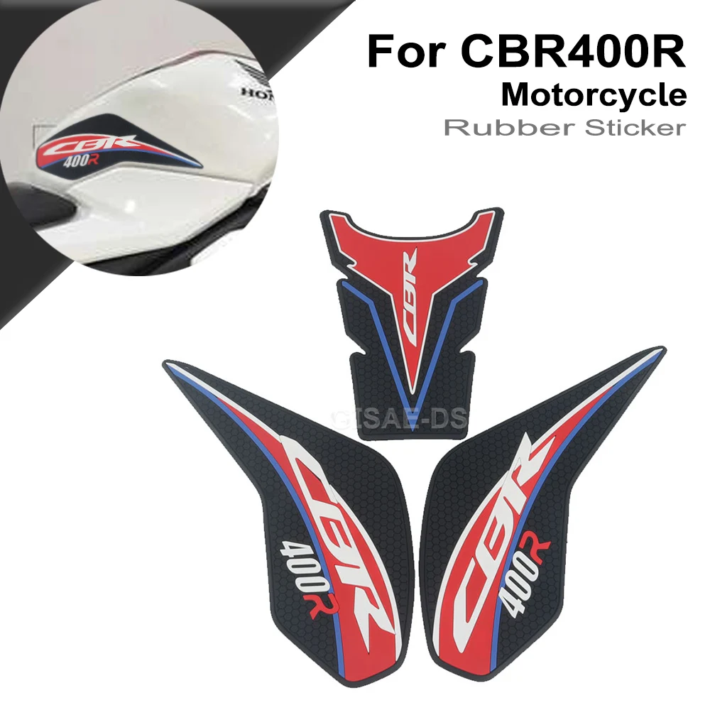 For Honda CBR400R Non-slip Side Fuel Tank Pad Protection Sticker CBR 400 R 400R Motorcycle Rubber Decal