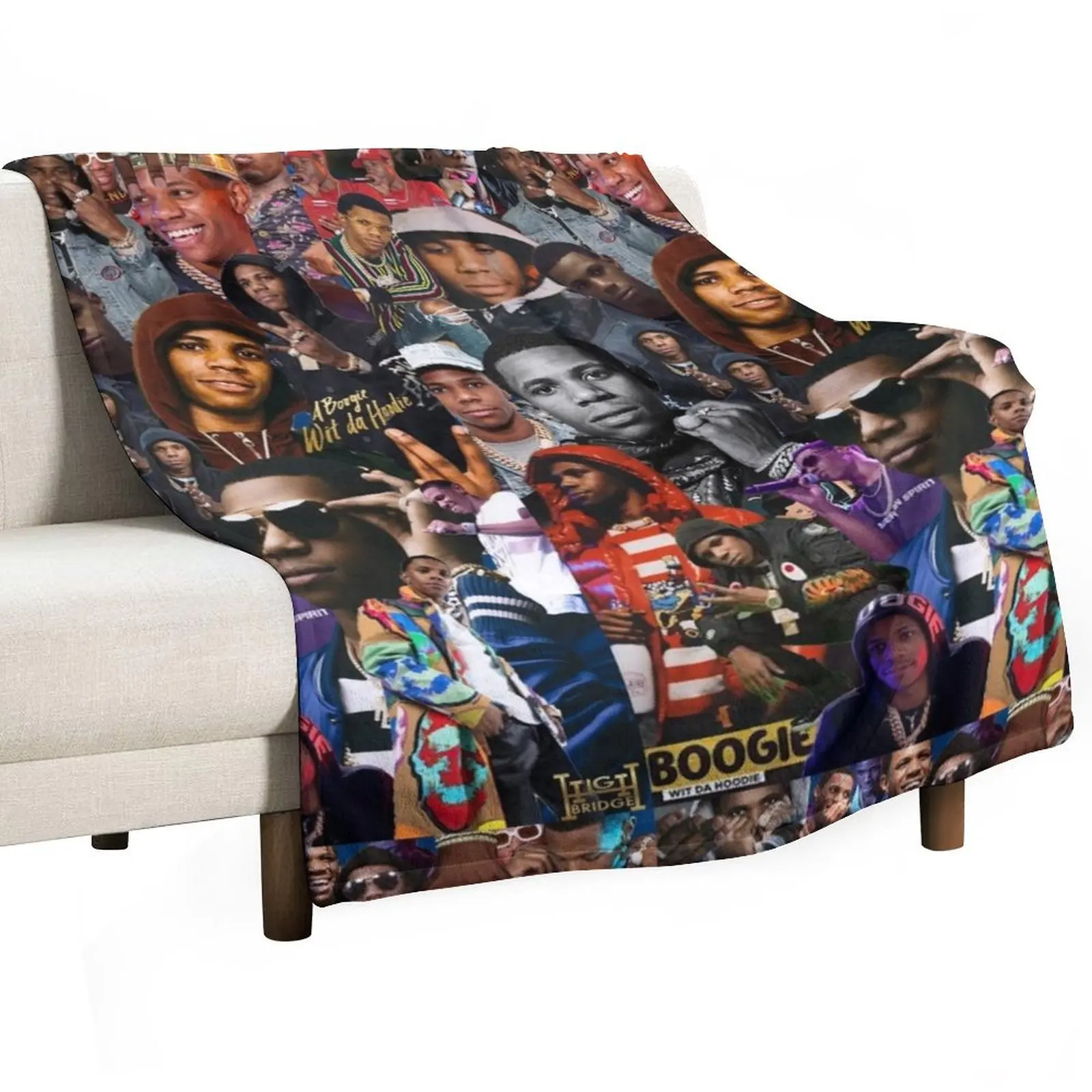 

A Boogie Wit Da Hoodie Collage Throw Blanket Flannels Cute Plaid for sofa Flannel Blankets