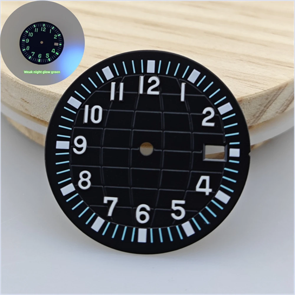 

32mm Watch Dial Green Luminous Dial NH35 Mechanical Watch Modified Accessories for NH35 NH36 Movement Single Calendar Watch Face
